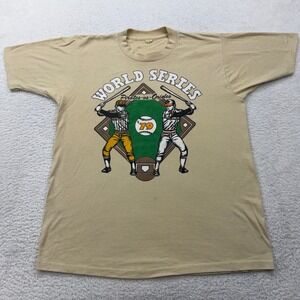 Vintage 1979 World Series T Shirt Pirates vs Orioles Baseball XL Tan